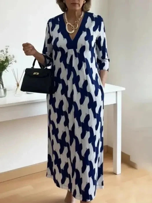 Art Print V-Neck Dress