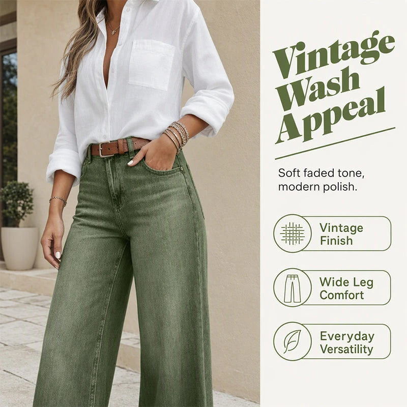 Vintage High-Waisted Wide-Leg Jeans
