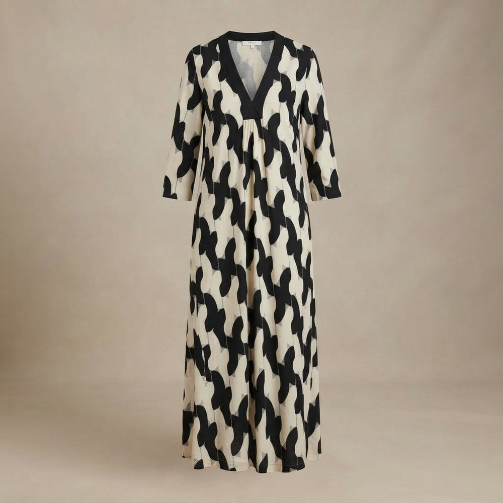 Art Print V-Neck Dress