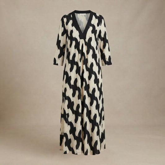 Art Print V-Neck Dress