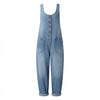 Vintage Soft Cotton Denim-Look Overalls