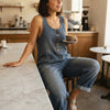 Vintage Soft Cotton Denim-Look Overalls